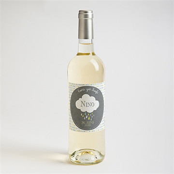 Flaschenetikett Taufe Glücksregen Junge - Vue 2