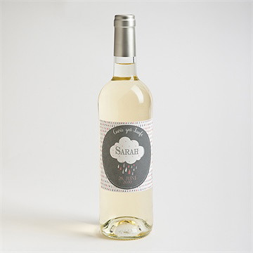 Flaschenetikett Taufe Glücksregen Mädchen - Vue 2