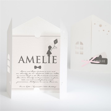 Einladung Taufe Silhouette mädchen