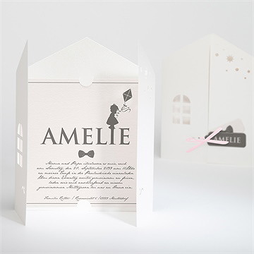 Einladung Taufe Silhouette Mädchen