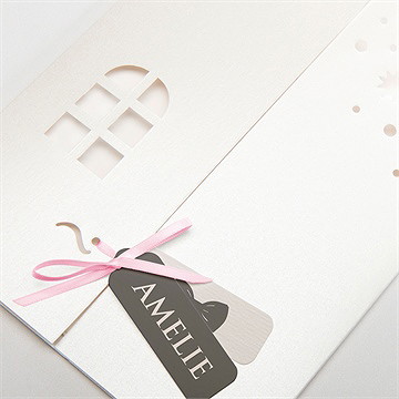 Einladung Taufe Silhouette Mädchen - Vue 3