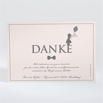 Dankeskarte Taufe silhouette mädchen - Vue 2