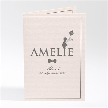 Menükarte Taufe silhouette mädchen