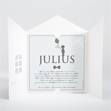 Einladung Taufe Silhouette Junge - Vue 2