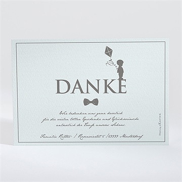 Dankeskarte Taufe silhouette junge - Vue 2