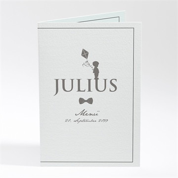 Menükarte Taufe silhouette junge