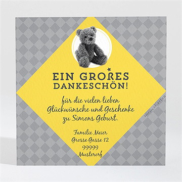 Dankeskarte Geburt Schwarz Und Gelb