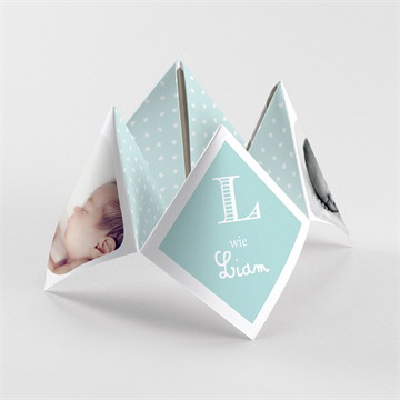 Geburtskarte Origami zwillinge jungen