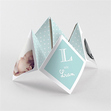 Geburtskarte Origami Zwillinge Jungen