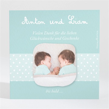 Dankeskarte Geburt Origami zwillinge jungen