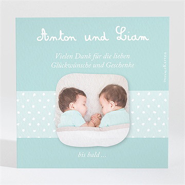 Dankeskarte Geburt Origami Zwillinge Jungen