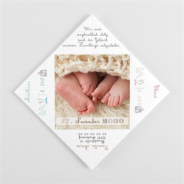 Geburtskarte Origami Zwillinge - Vue 3