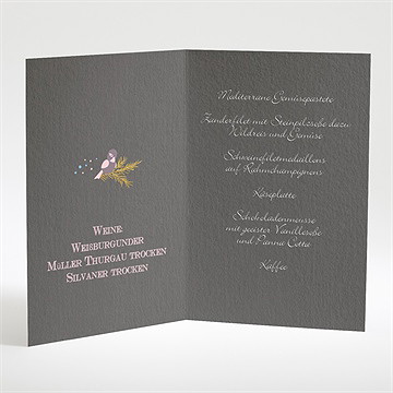 Menükarte Taufe goldener vogel mädchen - Vue 2