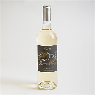 Flaschenetikett Taufe goldener vogel mädchen - Vue 2