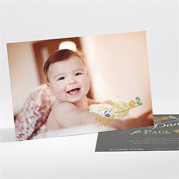 Dankeskarte Taufe goldener vogel junge