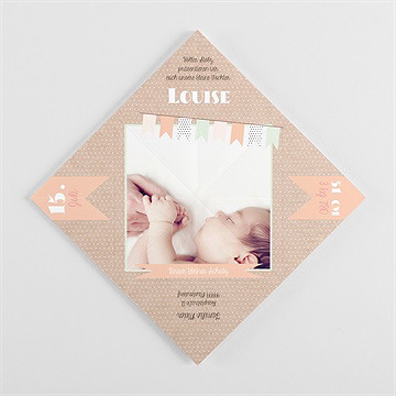 Geburtskarte Girlande Auf Kraftpapier - Vue 3