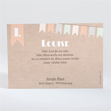 Dankeskarte Geburt Girlande Auf Kraftpapier - Vue 2