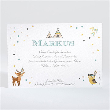 Dankeskarte Geburt Indianerfamilie - Vue 2