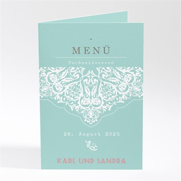 Menükarte Hochzeit reisepass