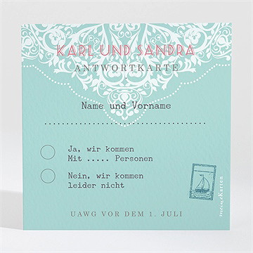 Antwortkarte Hochzeit reisepass