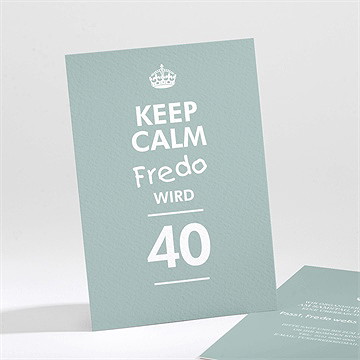 Geburtstagseinladung Keep Calm Grün