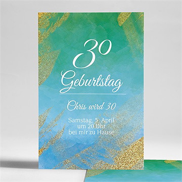 Geburtstagseinladung Fröhlich Funkelnd In Grünblau