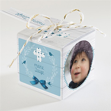 Geschenkbox Taufe blaue schleife - Sicht 2