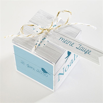 Geschenkbox Taufe blaue schleife - Sicht 3