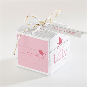 Geschenkbox Taufe rosa schleife