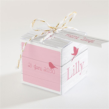 Geschenkbox Taufe rosa schleife