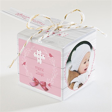 Geschenkbox Taufe rosa schleife - Sicht 2