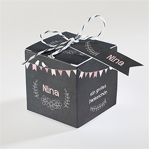 Geschenkbox Taufe kreidetafel girly