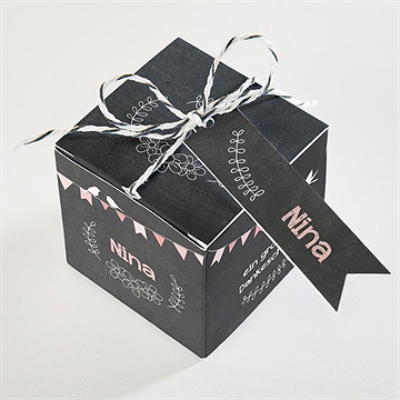 Geschenkbox Taufe kreidetafel girly - vue 3