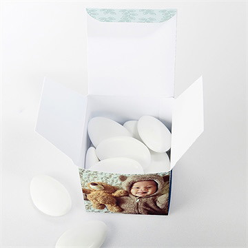 Geschenkbox Taufe Blumendruck - Vue 4