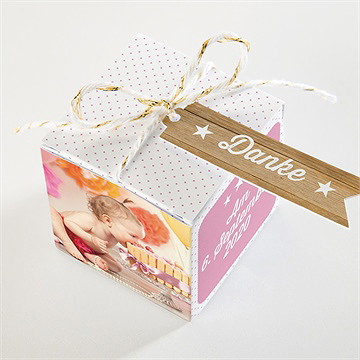 Geschenkbox Taufe pünktchen all überall - Vue 3