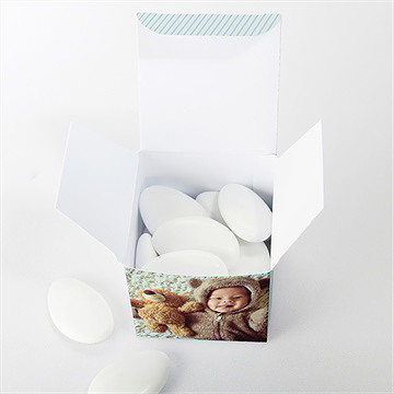 Geschenkbox Taufe blaue streifen - Vue 4