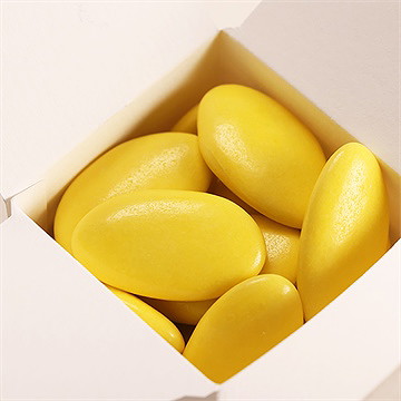 Zuckermandeln hochzeitsdragees zitronengelb