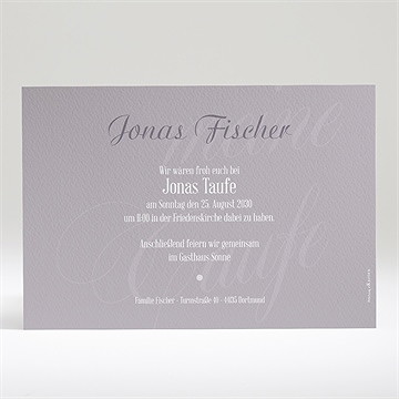 Einladung Taufe Klassik - Sicht 2