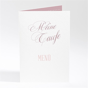Menükarte Taufe klassik rosa