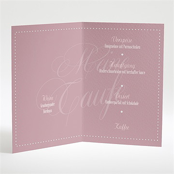Menükarte Taufe klassik rosa - Vue 2