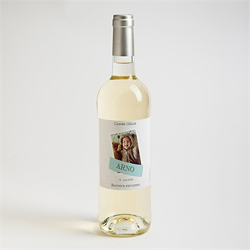 Flaschenetikett Taufe Klebestreifen Blau - vue 2