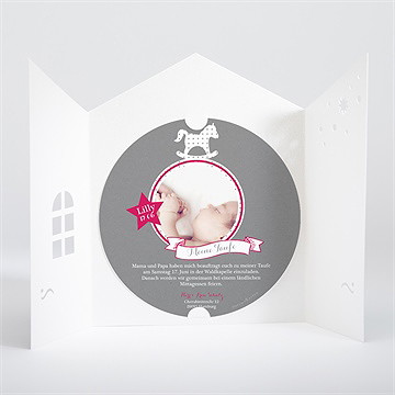 Einladung Taufe Schaukelpferd Rot - Vue 2