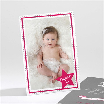 Dankeskarte Taufe Schaukelpferd rot