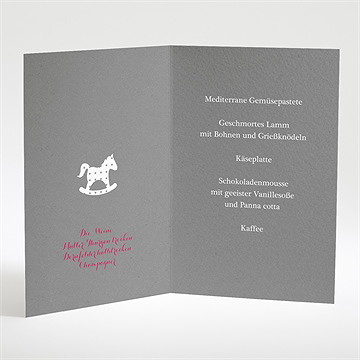 Menükarte Taufe Schaukelpferd Rot - Vue 2