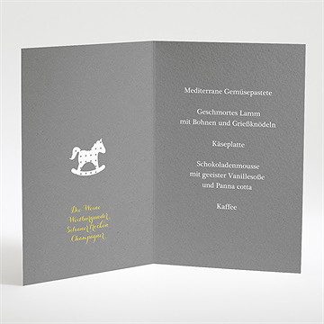 Menükarte Taufe schaukelpferd gelb - Vue 2