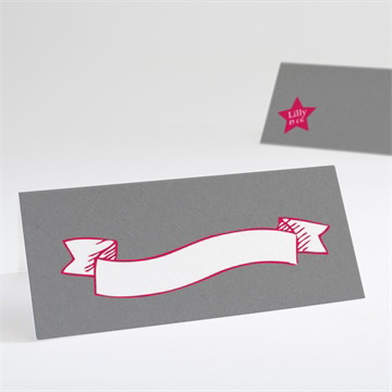 Tischkarte Taufe Schaukelpferd rot