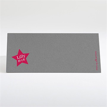 Tischkarte Taufe Schaukelpferd Rot - Vue 2