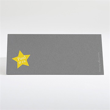 Tischkarte Taufe Schaukelpferd Gelb - Vue 2