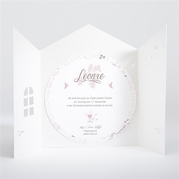 Einladung Taufe Blumenhaus Rosa - Vue 2