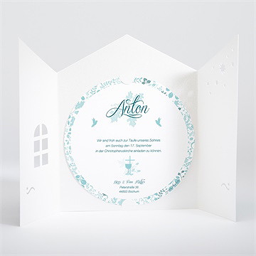 Einladung Taufe Blumenhaus Blau - Vue 2